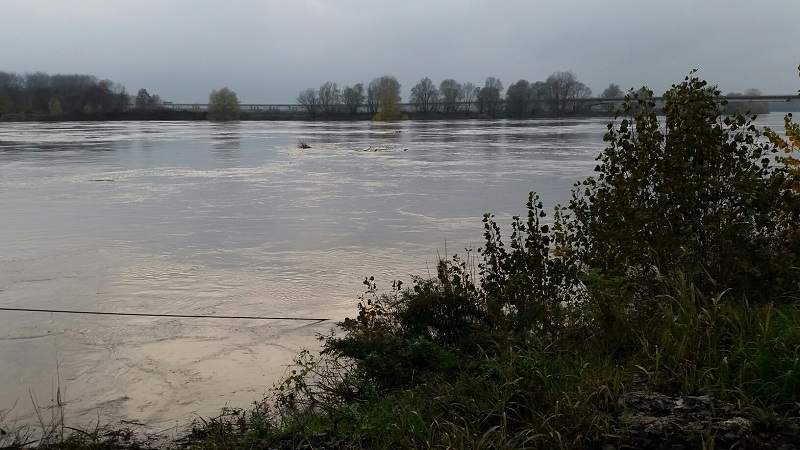 Il Po in piena a Roccabianca